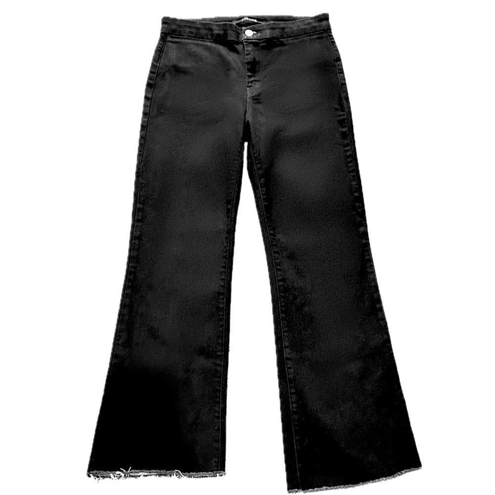 👖🏢 J BRAND‎ Tailored Flare Jeans | Black Raw Hem | Mid-Rise Women’s 26